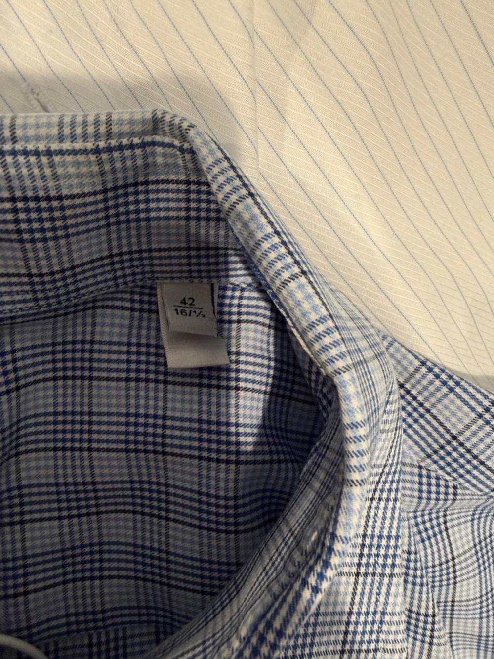 Armani Collezioni Blue Checked Dress Shirt - Picture 4 of 4